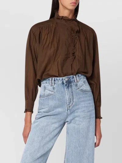 ISABEL MARANT ÉTOILE RUFFLED FRONT SHIRT SHEER FABRIC