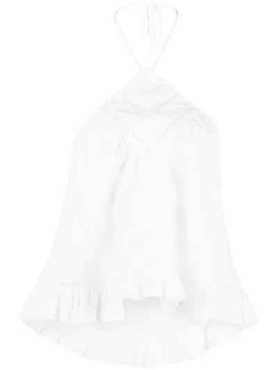 Isabel Marant Étoile Ruffled-hem Halterneck Blouse In White
