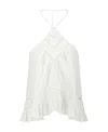 Isabel Marant Étoile Ruffled-hem Halterneck Blouse In White