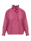 Isabel Marant Étoile Ruffled High-neck Blouse In Pink