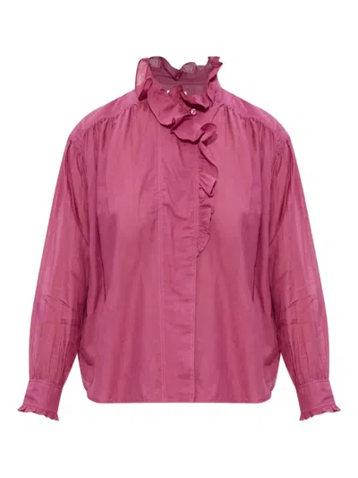 Isabel Marant Étoile Ruffled High-neck Blouse In Pink
