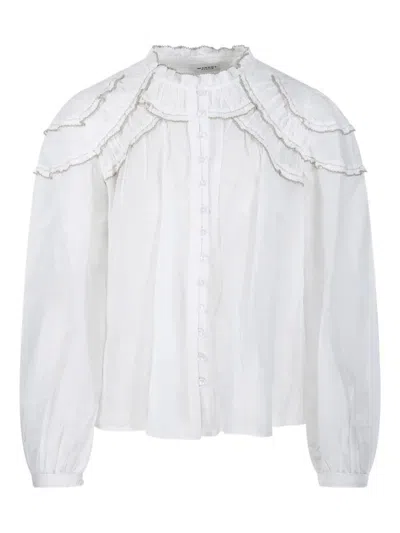 ISABEL MARANT ÉTOILE ISABEL MARANT ÉTOILE RUFFLED HIGH-NECK BLOUSE WITH ELEGANT LAYERED DETAILS