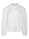 Isabel Marant Étoile Delicate Ruffled White Shirt With Button-down Front In White