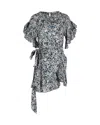 Isabel Marant Étoile Isabel Marant Etoile Ruffled Mini Dress In Navy Blue Cotton In Blue