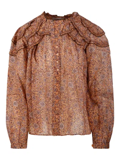 ISABEL MARANT ÉTOILE RUFFLED PAISLEY-PRINT BLOUSE