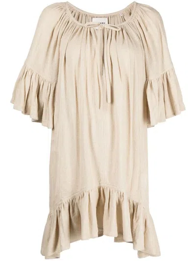 Isabel Marant Étoile Ruffled Silk Dress In Nude
