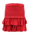 Isabel Marant Étoile Naomi Cotton-blend Tiered Miniskirt In Red