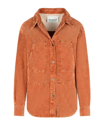 Isabel Marant Étoile Rust Cotton Blend Shirt In Orange