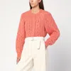 Isabel Marant Étoile Rust Pink Yara Openwork Knit Cardigan In Orange