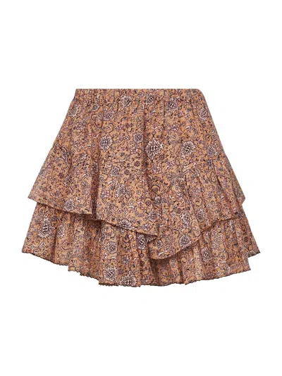 Isabel Marant Étoile Rust Printed Cotton Jocadia Shorts In Brown