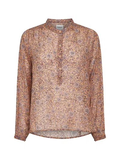 Isabel Marant Étoile Rust Printed Cotton Voile Maria Blouse In Brown