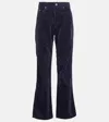 Isabel Marant Étoile Cotton And Linen Corduroy Flared Pants In Black