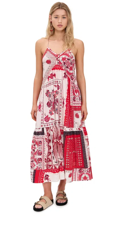ISABEL MARANT ÉTOILE SABBA DRESS RED/ECRU