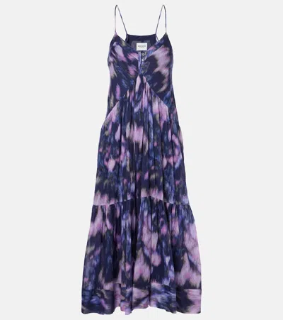 Isabel Marant Étoile Sabba Printed Cotton Maxi Dress In Purple