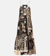 Isabel Marant Étoile Isabel Marant Etoile 'sabba' Black Long Dress With Thin Straps And V-neck In Cotton Woman In Multicoloured