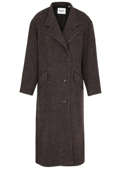 Isabel Marant Étoile Sabine Wool Tweed Coat In Brown