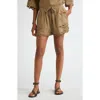 Isabel Marant Étoile Safa Embroidered Cotton Drawstring Shorts In Brown