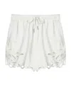 Isabel Marant Étoile 'safa' White Shorts With Elastic Drawstring Waist And Embroidered Hem In White