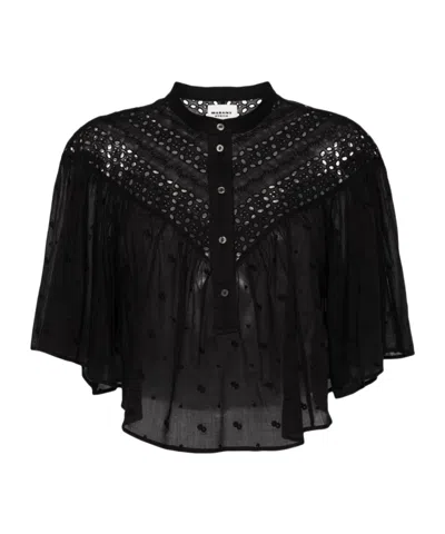 ISABEL MARANT ÉTOILE ISABEL MARANT ÉTOILE SAFI BRODERIE-ANGLAISE SHORT-SLEEVED SHIRT