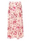 Isabel Marant Étoile Isabel Marant X Sakura Floral Printed Slit Long Skirt In Pink