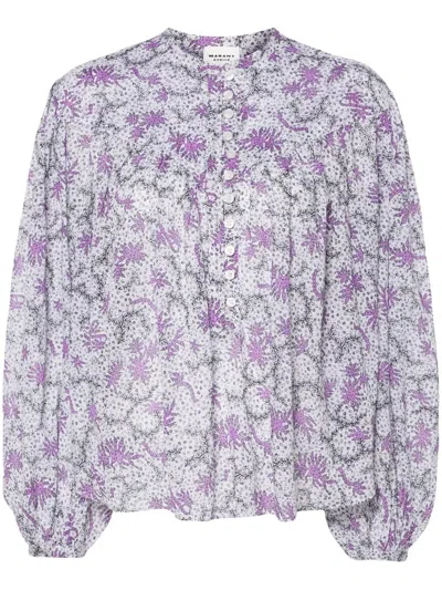 Isabel Marant Étoile Salika Abstract-print Blouse In 白色