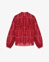 Isabel Marant Étoile Salika Printed Cotton-voile Blouse In Red