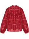 Isabel Marant Étoile Salika Printed Cotton-voile Blouse In Red