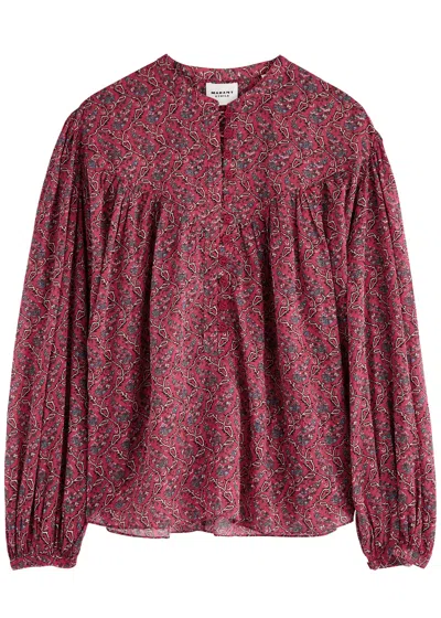 Isabel Marant Étoile Salika Floral-print Cotton Blouse In Pink