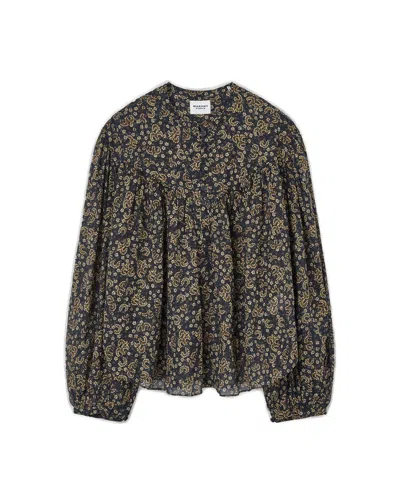 Isabel Marant Étoile Salika Poplin Blouse In Multi