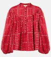 Isabel Marant Étoile Salika Printed Cotton-voile Blouse In Red