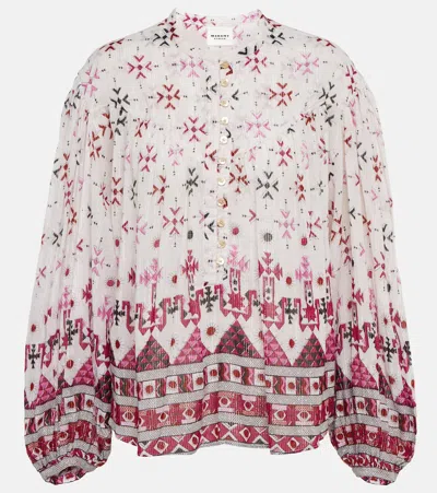 Isabel Marant Étoile Bedruckte Bluse Aus Baumwolle In White