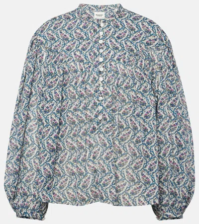 Isabel Marant Étoile Salika Printed Cotton Top In Multicoloured