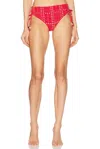 Isabel Marant Étoile Prudige Printed Mid-rise Bikini Bottoms In Red