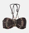 Isabel Marant Étoile Salmage Printed Halterneck Bikini Top In Black