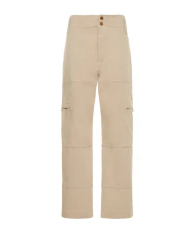 Isabel Marant Étoile Samson Straight Cotton Pants In Neutral