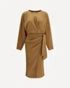 Isabel Marant Étoile Sandrina Long Sleeve Cotton Fleece Dress In Sand