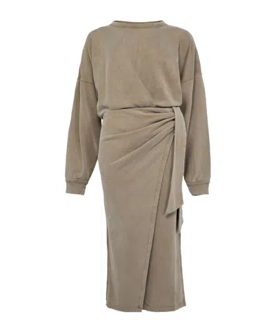 Isabel Marant Étoile Sandrina Midi Dress In Light Khaki