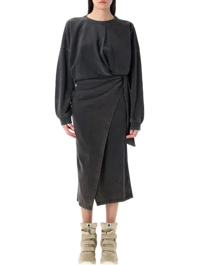 ISABEL MARANT ÉTOILE SANDRINE DRAPED SWEATSHIRT DRESS