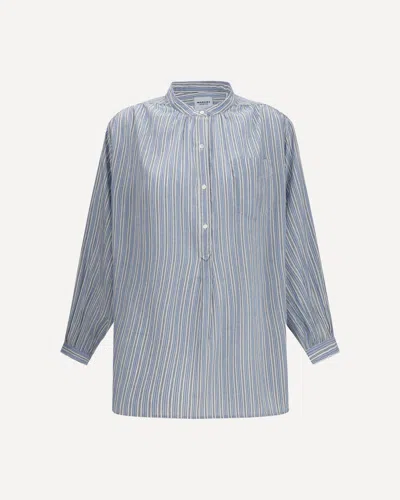 Isabel Marant Étoile Sapha Striped Cotton Voile Shirt In Blue