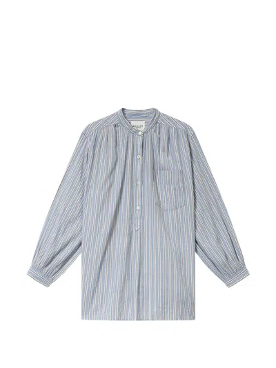 Isabel Marant Étoile Saphia Striped Blouse In Blue