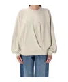 Isabel Marant Étoile Twist-detail Crew-neck Sweatshirt In Neutral
