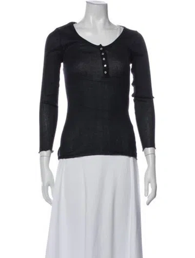 Pre-owned Isabel Marant Étoile Scoop Neck Long Sleeve Top In Gray