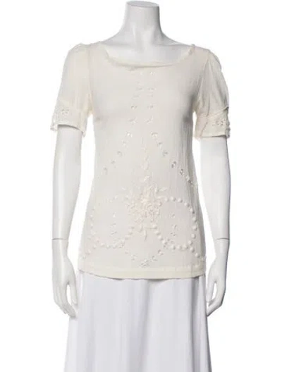 Pre-owned Isabel Marant Étoile Scoop Neck Short Sleeve Top In Neutrals