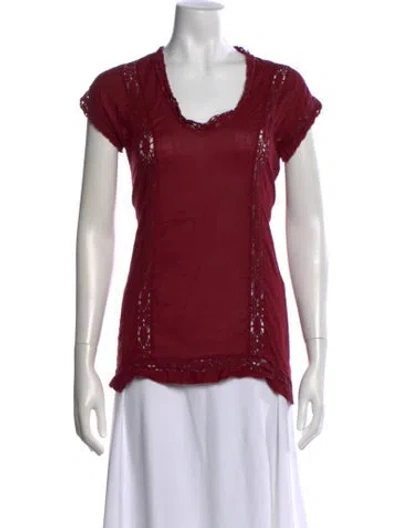 Pre-owned Isabel Marant Étoile Scoop Neck Short Sleeve Top In Red