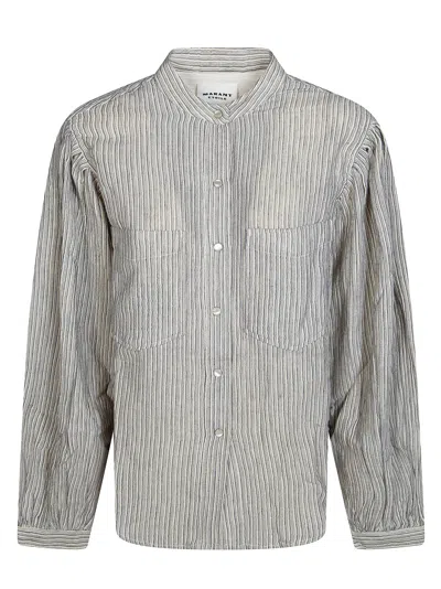 Isabel Marant Étoile Etoile Isabel Marant Selvia Striped Cotton Shirt In Gray