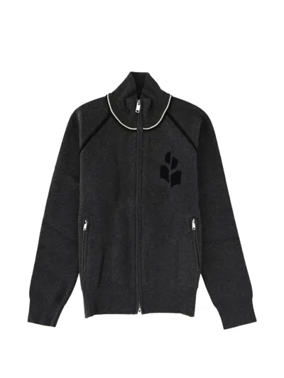 Isabel Marant Étoile Sergio Logo-embroidered Zip-up Cardigan In Multi