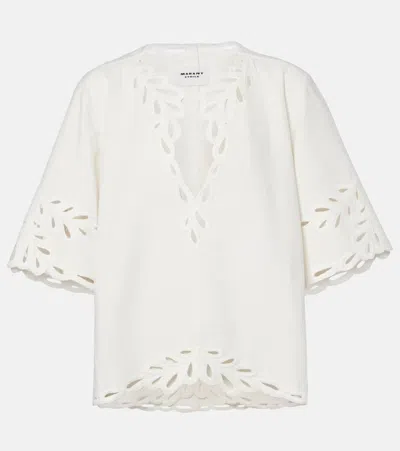 Isabel Marant Étoile Shana Broderie Anglaise Cotton Blouse In White