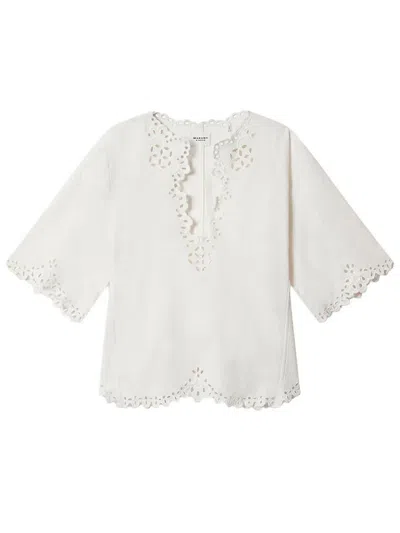 Isabel Marant Etoile Shana Cotton Blouse In White