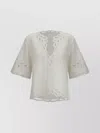 Isabel Marant Étoile Shana Scalloped Edge V-neck Top