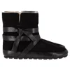 Isabel Marant Etoile Sheared Snow Boots In Black Suede